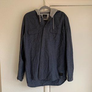 Grey/Blue Quiksilver Hoodie Flannel